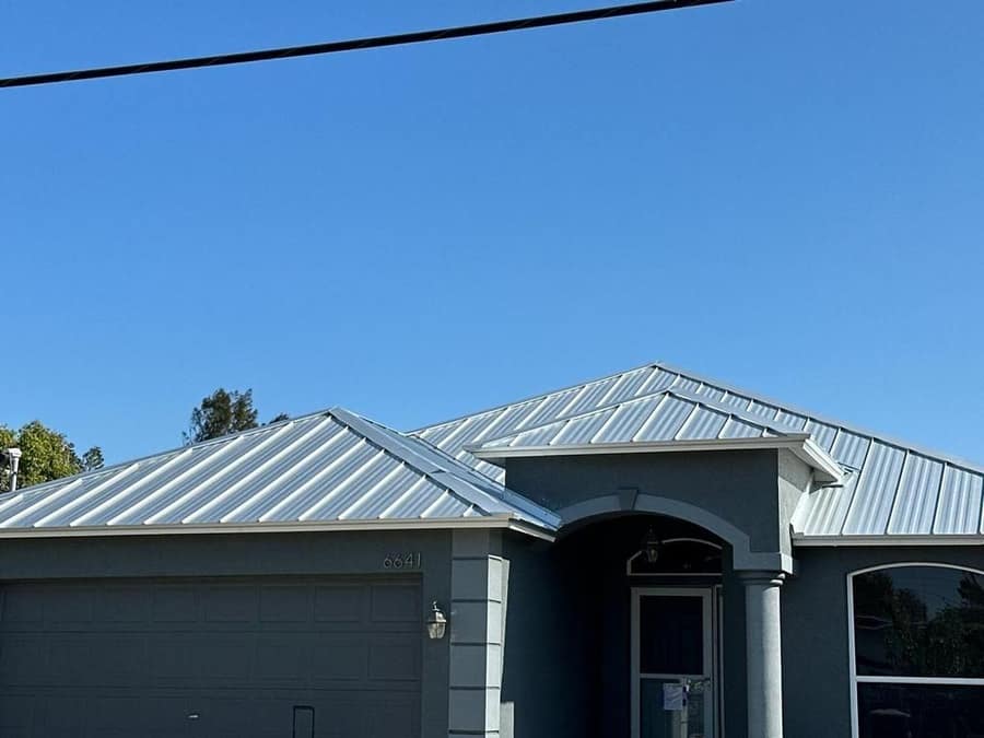 Unpainted Galvalume metal roof